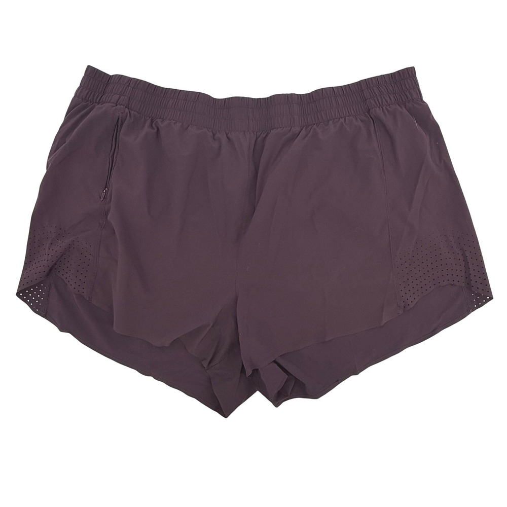 Athleta Hustle 3" Short Women 2X Purple Excellent Laser Cut Running Workout